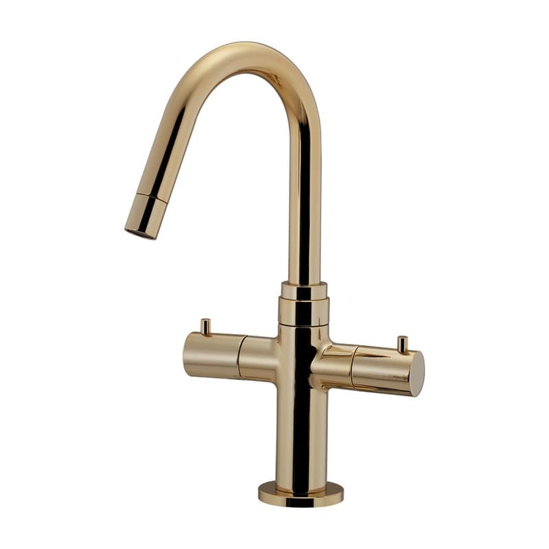 カクダイ 2236017 2ハンドル混合栓 アンティークゴールド 150-466-AG 1個（ご注文単位1個）【直送品】