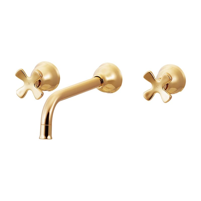 カクダイ 2235386 壁付2ハンドル混合栓 AG #125-005-AG 1個（ご注文単位1個）【直送品】