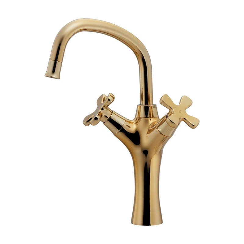 カクダイ 2236007 2ハンドル混合栓 アンティークゴールド 150-416-AG 1個（ご注文単位1個）【直送品】