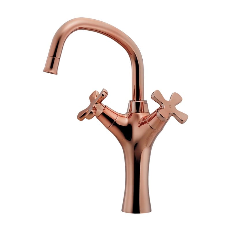 カクダイ 2236008 2ハンドル混合栓 カッパーブラウン 150-416-BR 1個（ご注文単位1個）【直送品】