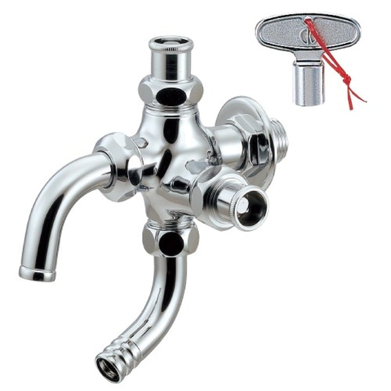 カクダイ 2232087 共用万能ホーム双口水栓 #704-112-13 1個（ご注文単位1個）【直送品】