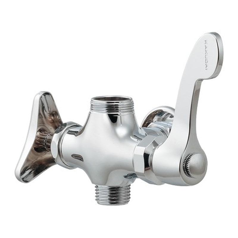 カクダイ 2231112 厨房双口横形水栓 #704-497-13QR 1個（ご注文単位1個）【直送品】