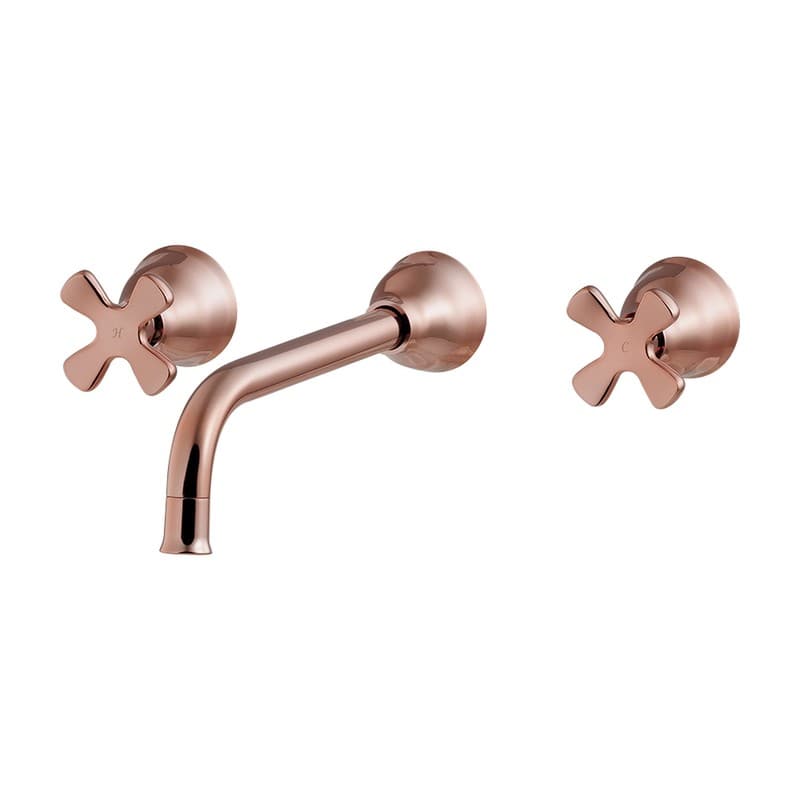 カクダイ 2235984 壁付2ハンドル混合栓 カッパーブラウン 125-005-BR 1個（ご注文単位1個）【直送品】