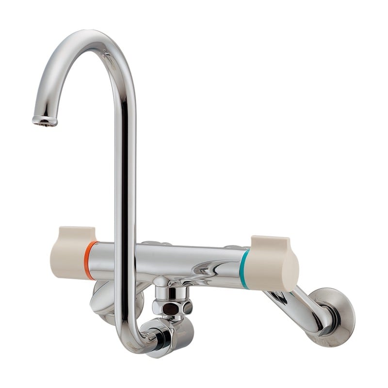 カクダイ 2232683 2ハンドル混合栓 折畳式 #128-111 1個（ご注文単位1個）【直送品】