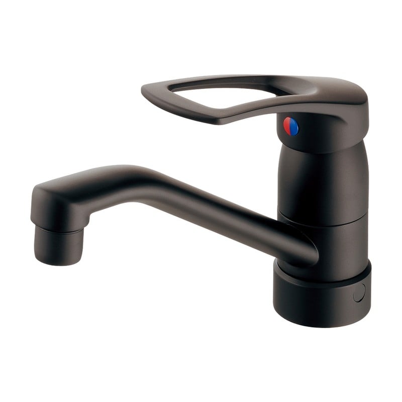 カクダイ 2235964 シングルレバー混合栓 マットブラック 117-062-180D 1個（ご注文単位1個）【直送品】