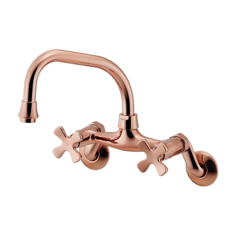 カクダイ 2235983 2ハンドル混合栓 カッパーブラウン 124-109-BR 1個（ご注文単位1個）【直送品】