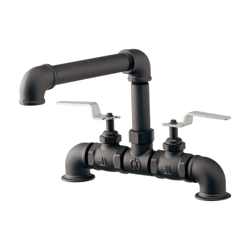 カクダイ 2236030 インダストリアル混合栓 マットブラック 151-014-D 1個（ご注文単位1個）【直送品】