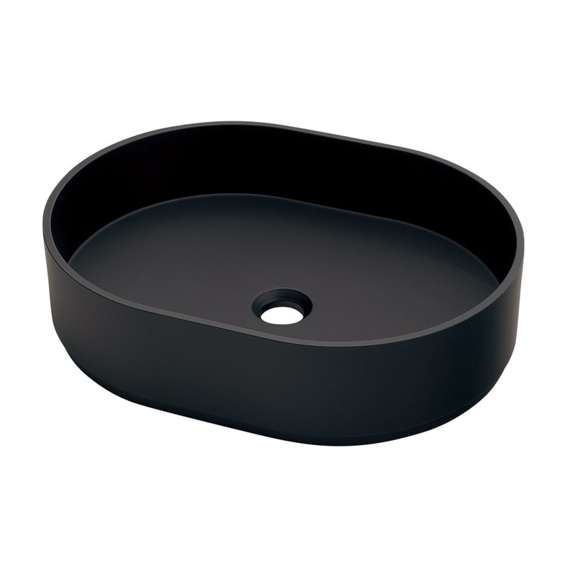 カクダイ 2236182 丸型洗面器 マットブラック 493-260-D 1個（ご注文単位1個）【直送品】