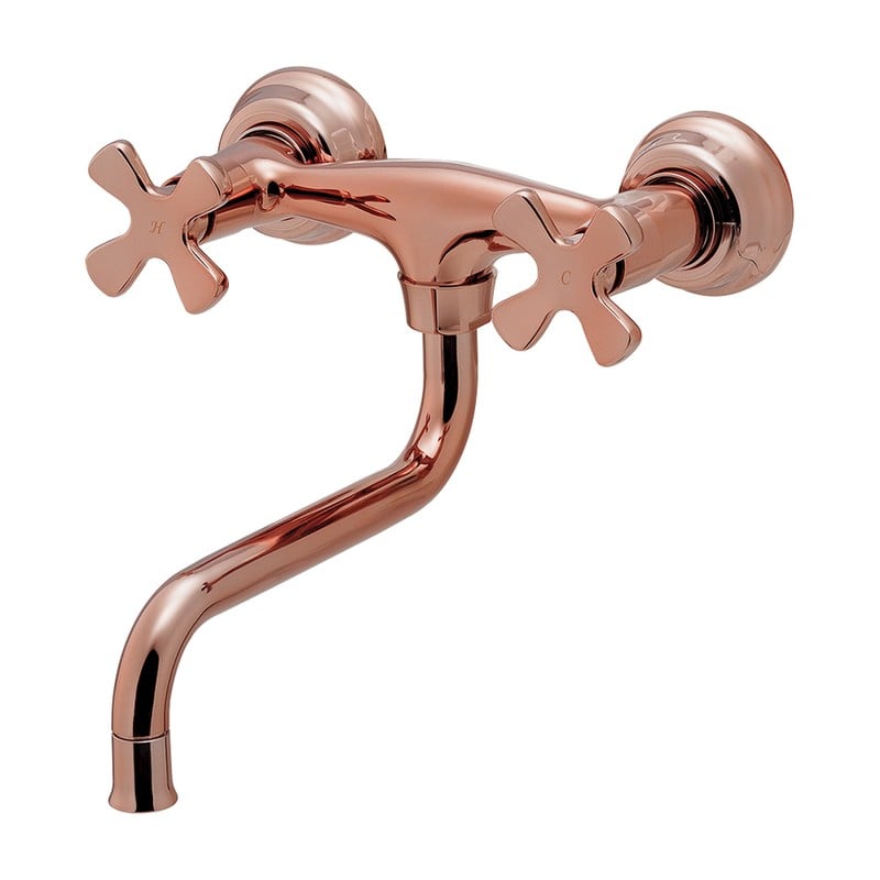 カクダイ 2235990 2ハンドル混合栓 カッパーブラウン 128-116-BR 1個(ご注文単位1個)【直送品】