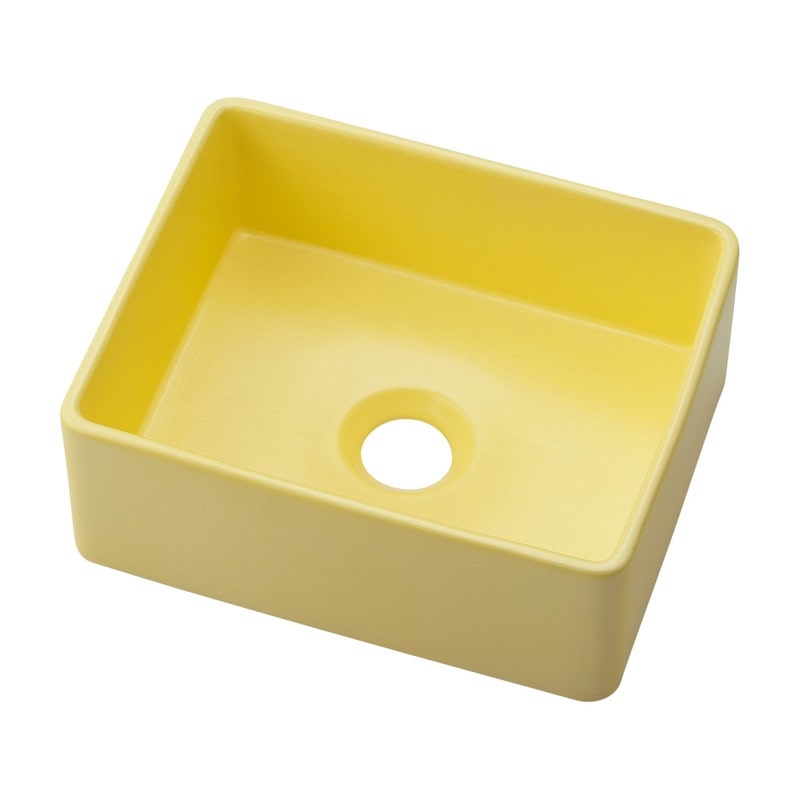 カクダイ 2236153 角型手洗器 フロストレモン 493-245-Y 1個（ご注文単位1個）【直送品】