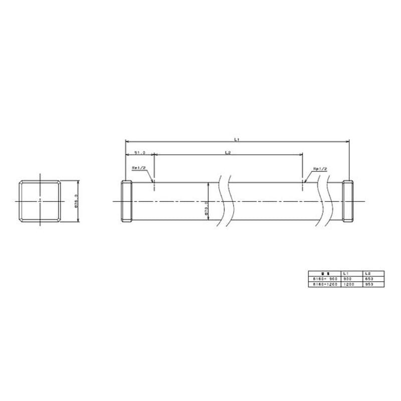 カクダイ 2223185 カクダイ 6160-1200 水栓柱/70角 #6160-1200 1個(ご注文単位1個)【直送品】