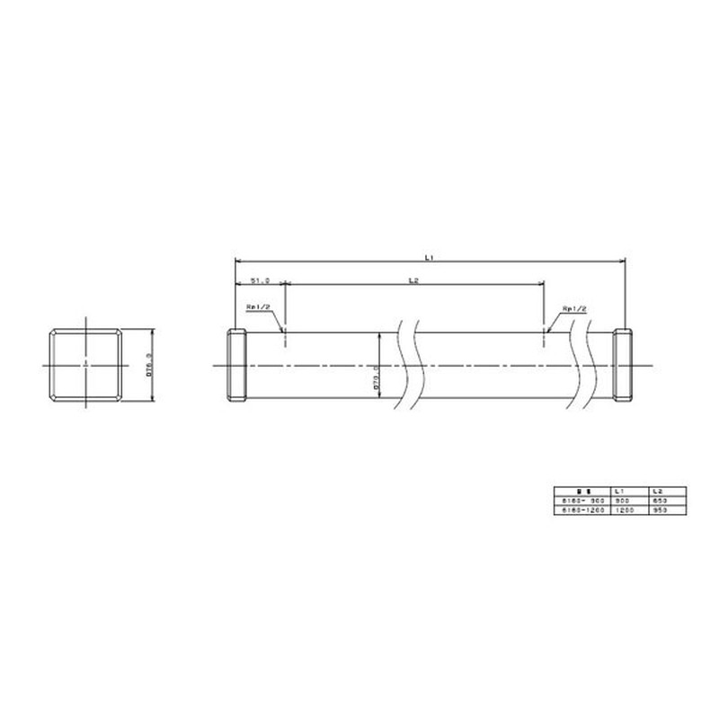 カクダイ 2223184 カクダイ 6160-900 水栓柱/70角 #6160-900 1個(ご注文単位1個)【直送品】