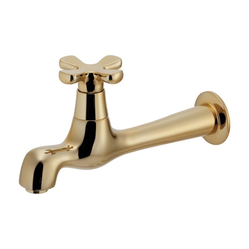 カクダイ 2236422 横水栓 ロング アンティークゴールド 702-003-AG 1個（ご注文単位1個）【直送品】