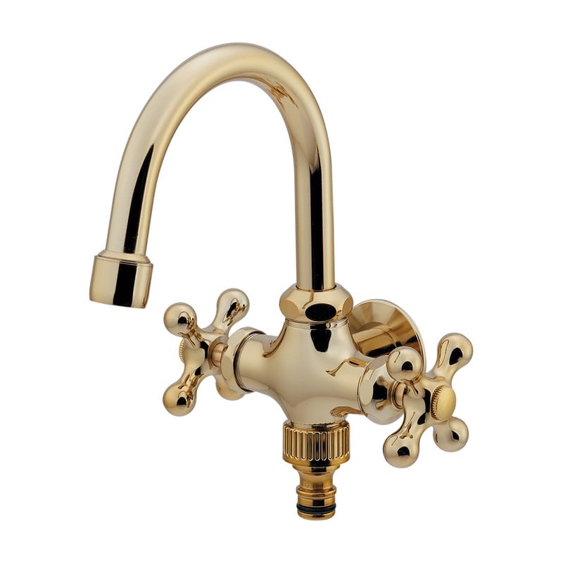 カクダイ 2237536 双口横形スワン水栓 GD 704-501-AG 1個（ご注文単位1個）【直送品】