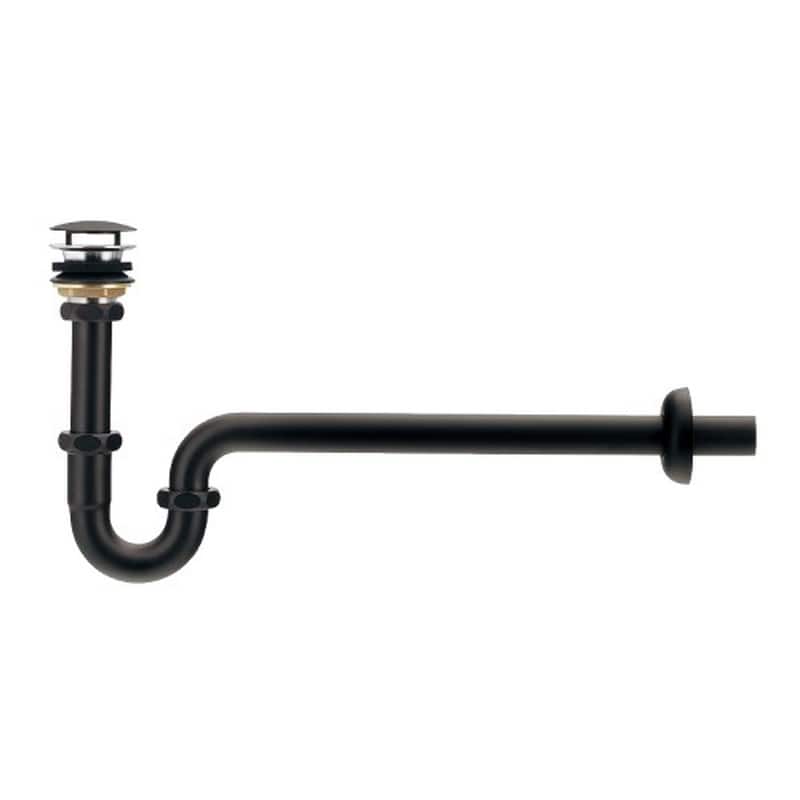 カクダイ 2231765 丸鉢付Pトラップ ブラック #432-531-25 1個（ご注文単位1個）【直送品】