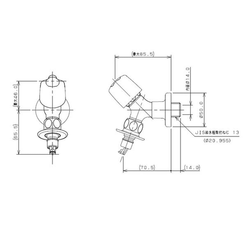 カクダイ 2227515 カクダイ 721-520-13 洗濯機用水栓 #721-520-13 1個（ご注文単位1個）【直送品】