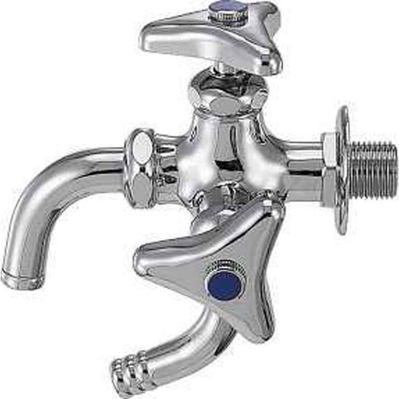 カクダイ 2225336 カクダイ 7041 万能ホーム双口水栓 13 #7041 1個（ご注文単位1個）【直送品】