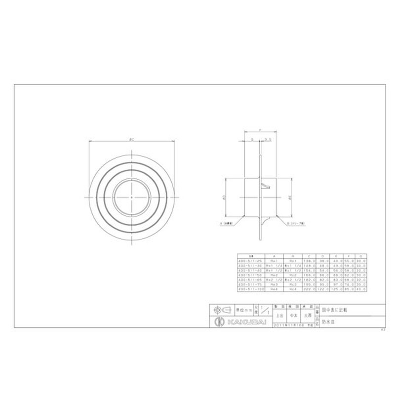 カクダイ 2226980 400-511-25 防水皿 #400-511-25 1個（ご注文単位1個）【直送品】