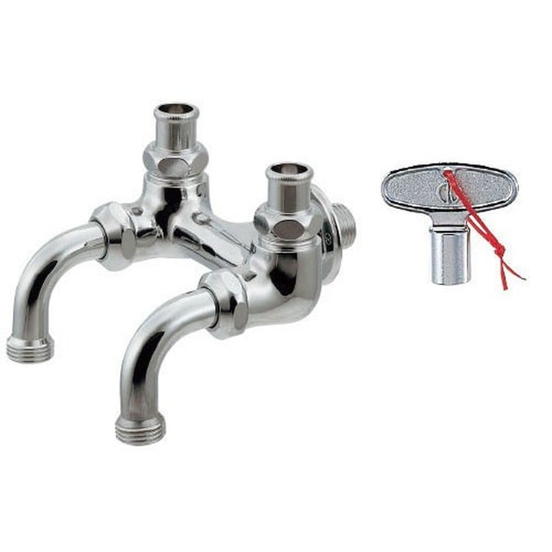 カクダイ 2232091 ガーデン双口ホーム水栓 #705-101-13 1個（ご注文単位1個）【直送品】