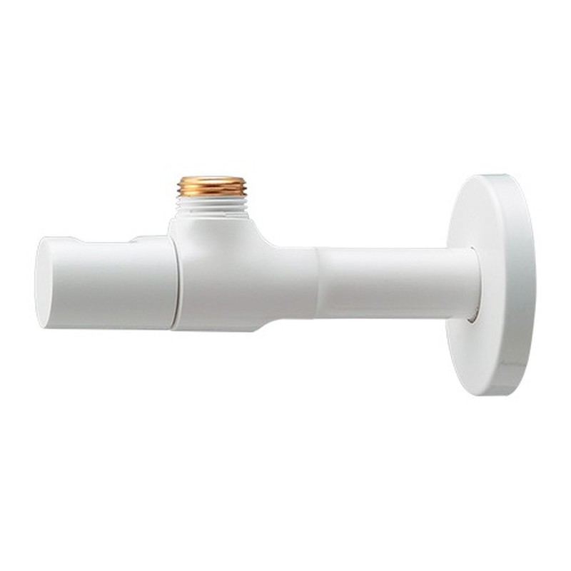 カクダイ 2232094 アングル形止水栓 ホワイト #705-632-13 1個（ご注文単位1個）【直送品】