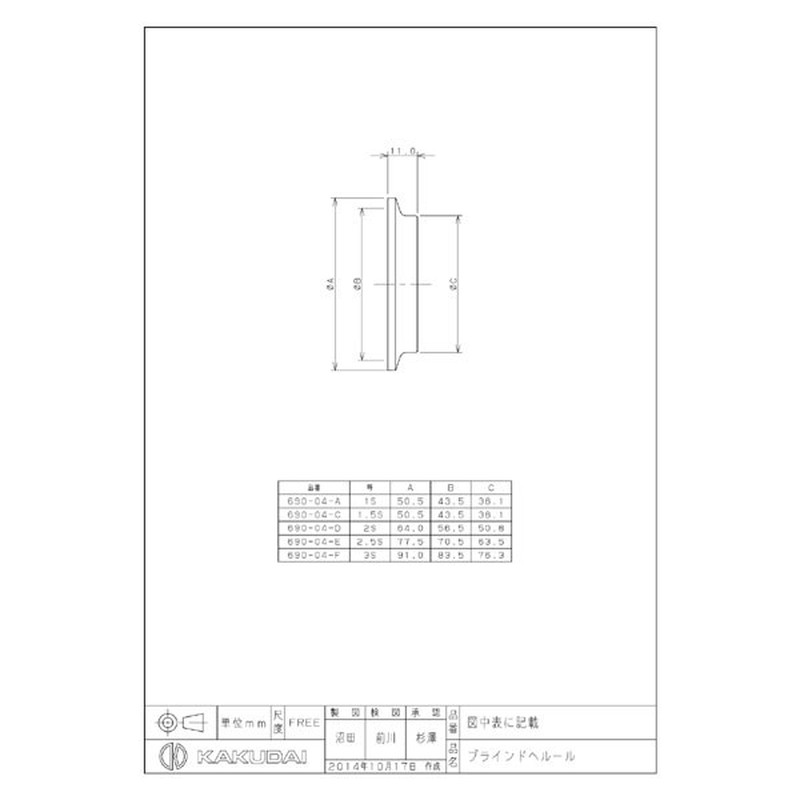 カクダイ 2224730 ブラインドへルール/1.5S #690-04-C 1個（ご注文単位1個）【直送品】
