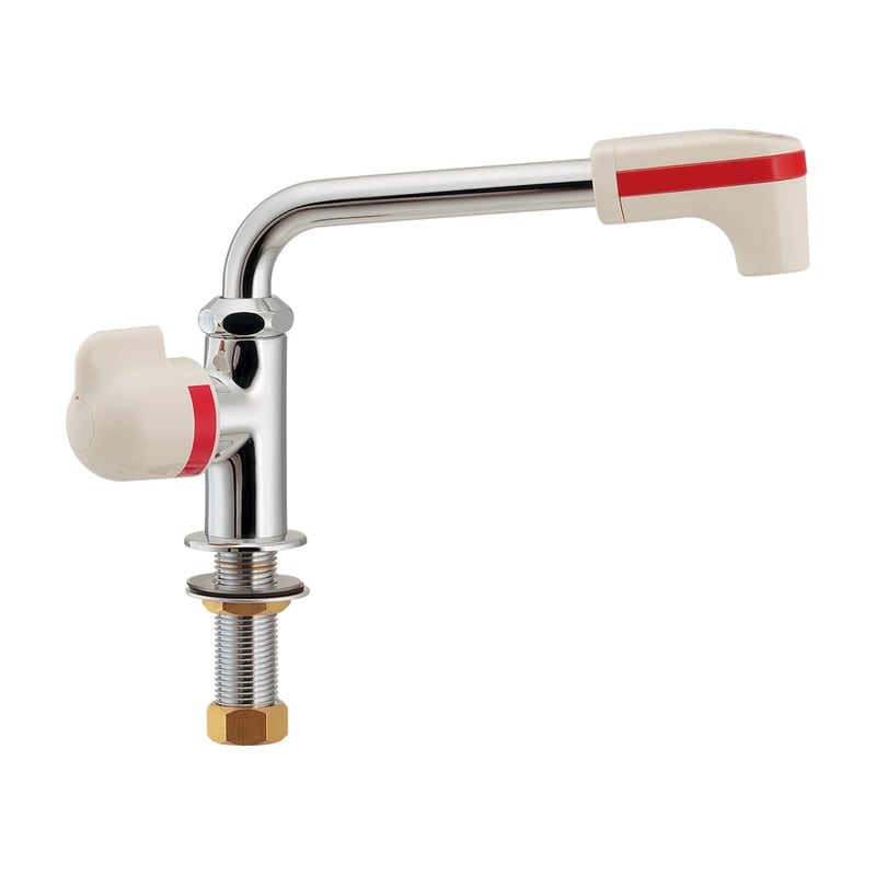 カクダイ 2233034 左ハンドル立形自在水栓 #724-011-13 1個（ご注文単位1個）【直送品】