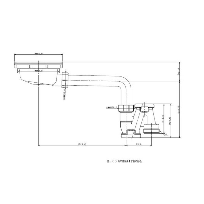 カクダイ 2221706 カクダイ 4526 流し台薄型トラップ #4526 1個（ご注文単位1個）【直送品】
