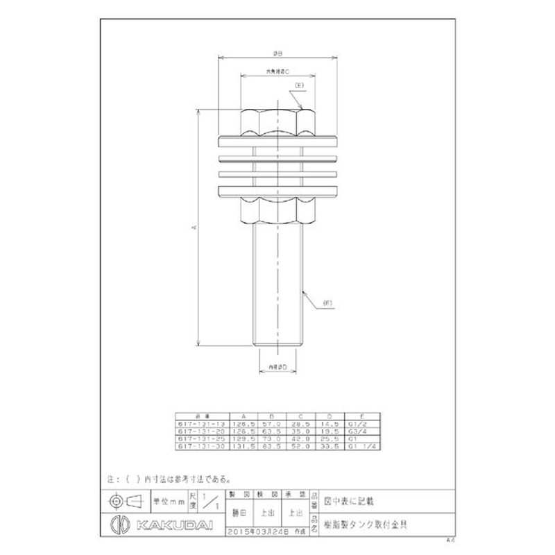カクダイ 2229769 樹脂製タンク取付金具 #617-131-20 1個(ご注文単位1個)【直送品】
