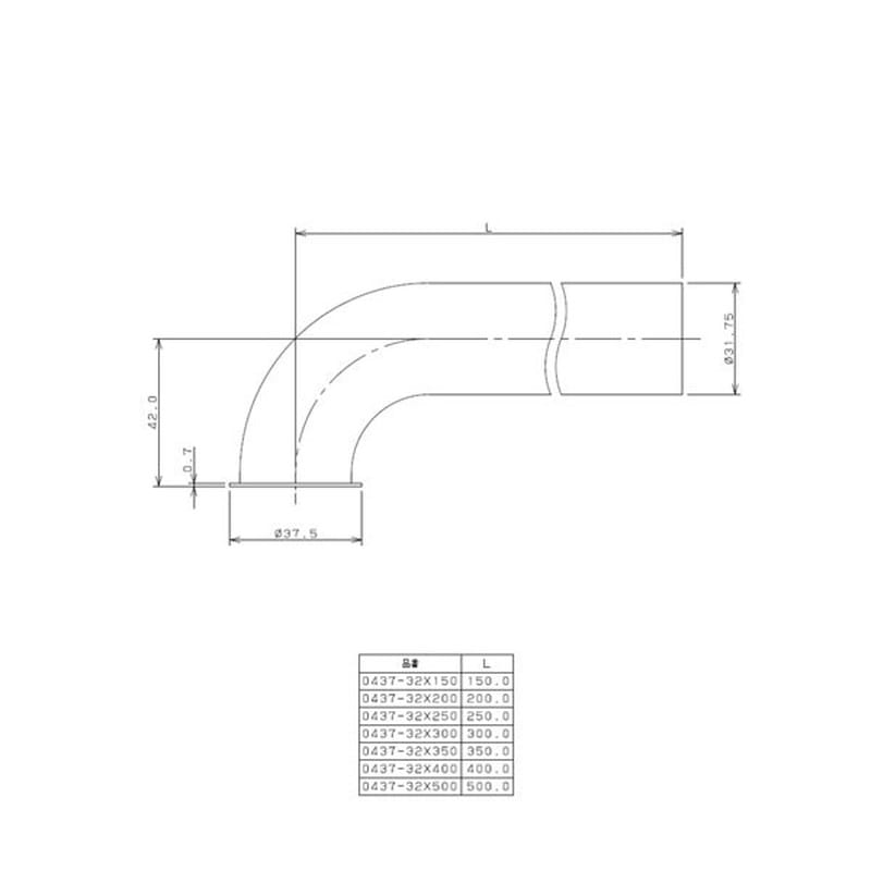 カクダイ 2221013 キセル管 #0437-32X250 1個（ご注文単位1個）【直送品】