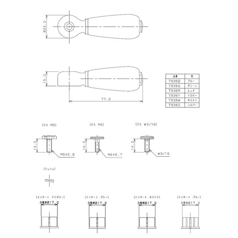 カクダイ 2225860 カクダイ 7936R カラーハンドルプリム/RD #7936R 1個(ご注文単位1個)【直送品】