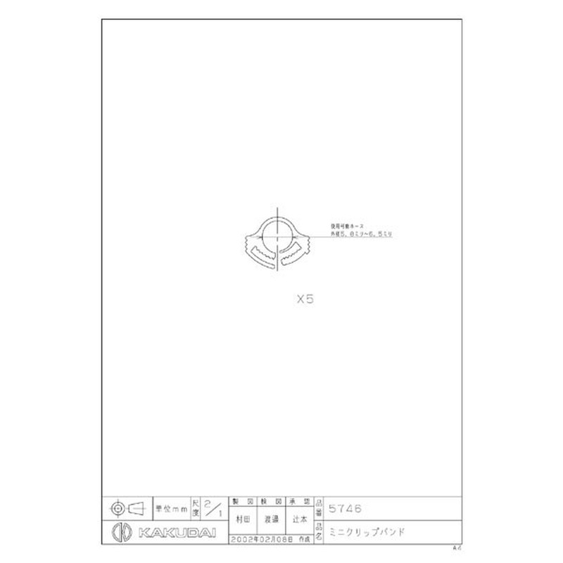 カクダイ 2222578 ミニクリップバンド #5746 1個(ご注文単位1個)【直送品】