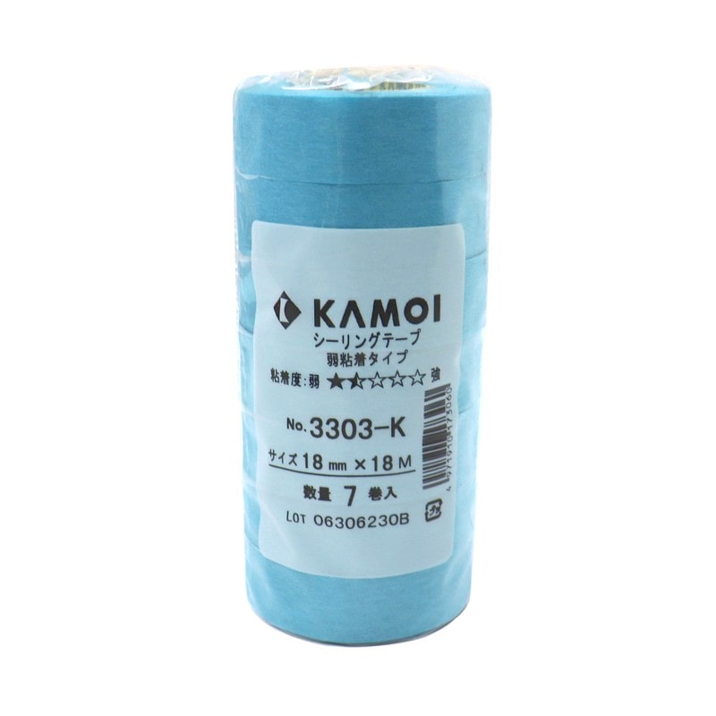 カモ井加工紙 9033081 3303K-18-7マスキング弱粘着18mm7P 1個（ご注文単位1個）【直送品】