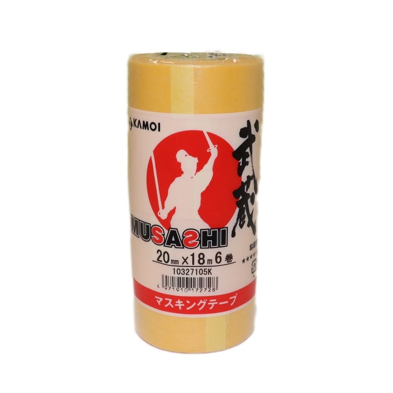 カモ井加工紙 9034821 車両塗装用マスキングテープ武蔵20mm×18m6巻 #172728 1個（ご注文単位1個）【直送品】