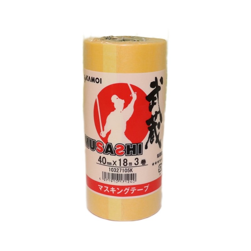 カモ井加工紙 9034824 車両塗装用マスキングテープ武蔵40mm×18m3巻 #171240 1個（ご注文単位1個）【直送品】