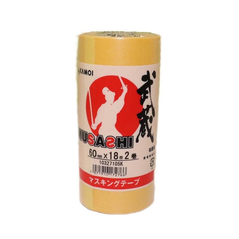 カモ井加工紙 9034826 車両塗装用マスキングテープ武蔵60mm×18m2巻 #172766 1個（ご注文単位1個）【直送品】