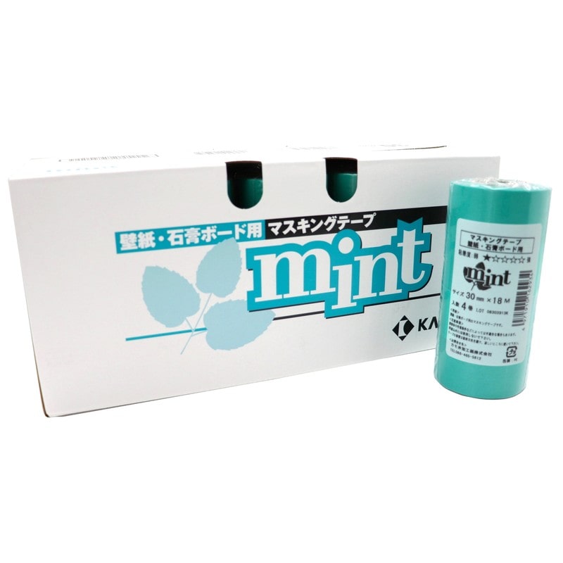 カモ井加工紙 9035068 壁紙石膏マスキングテープ ミント 30mm×18m #162972 1個（ご注文単位1個）【直送品】