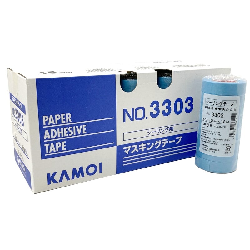 カモ井加工紙 9035003 シーリング用マスキングテープ 15mm×18m #161807 1個（ご注文単位1個）【直送品】