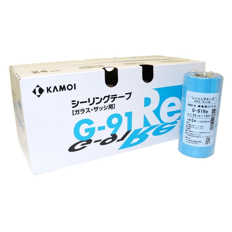 カモ井加工紙 9035042 ガラスサッシパネルマスキングテープ24mm×18m #178812 1個（ご注文単位1個）【直送品】