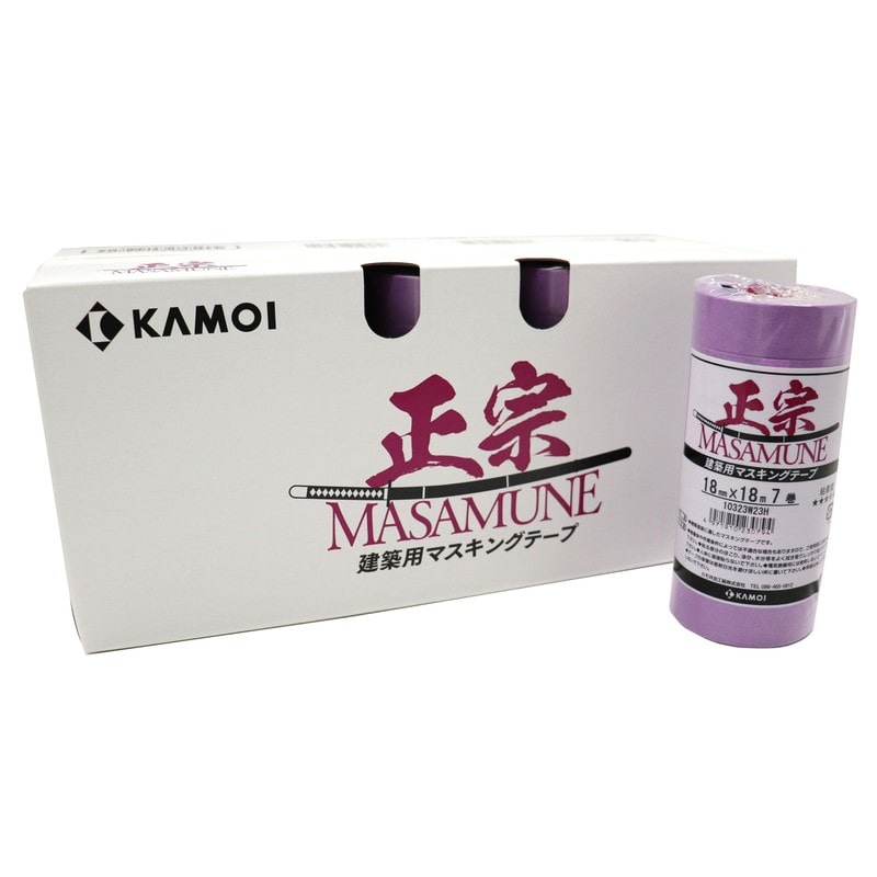 カモ井加工紙 9034975 建築塗装用マスキングテープ 正宗 18mm×18m #230800 1個（ご注文単位1個）【直送品】