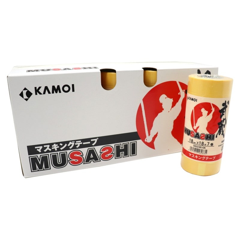 カモ井加工紙 9034939 車両塗装用マスキングテープ 武蔵 18mm×18m #162873 1個（ご注文単位1個）【直送品】