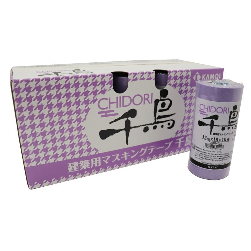 カモ井加工紙 9034993 建築塗装用マスキングテープ 千鳥 12mm×18m #319154 1個（ご注文単位1個）【直送品】