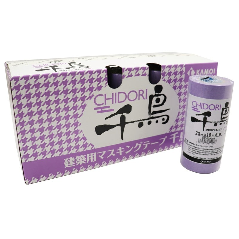 カモ井加工紙 9034996 建築塗装用マスキングテープ 千鳥 20mm×18m #319215 1個（ご注文単位1個）【直送品】
