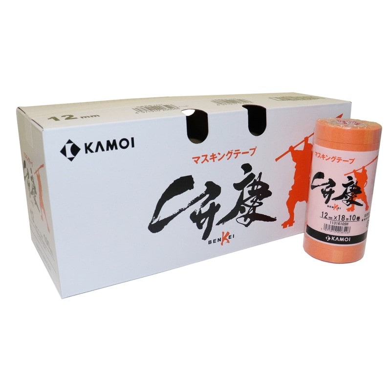 カモ井加工紙 9034964 建築塗装用マスキングテープ 弁慶 12mm×18m #206553 1個（ご注文単位1個）【直送品】
