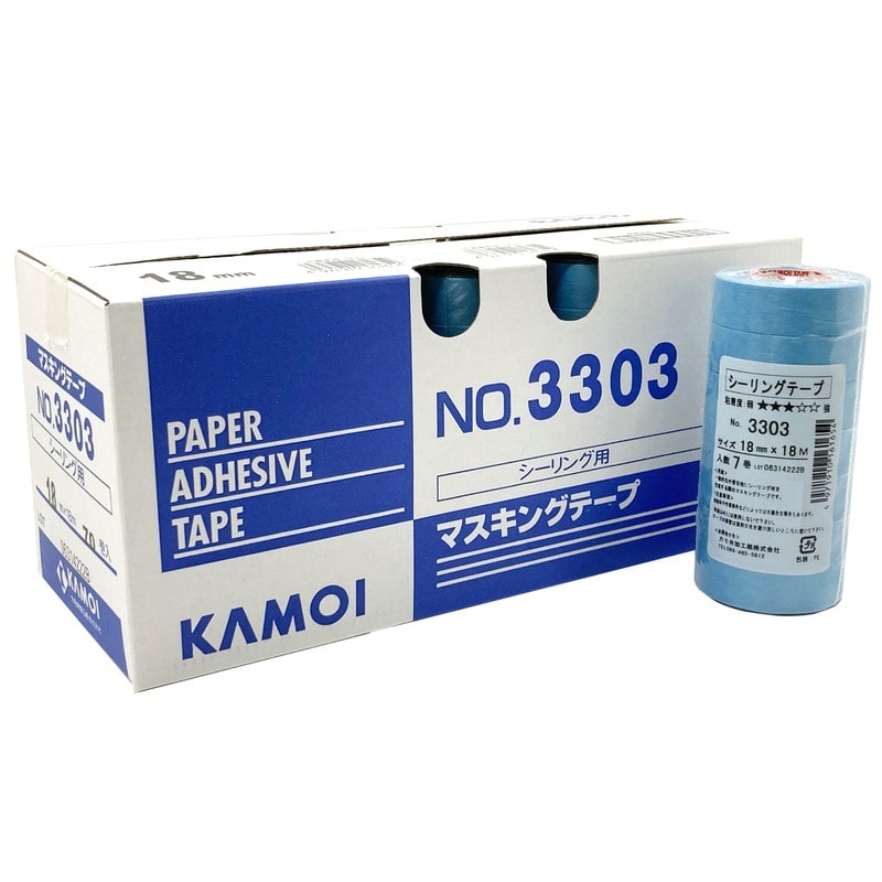 カモ井加工紙 9035004 マスキングテープ No.3303 18mm×18m #161814 1個（ご注文単位1個）【直送品】