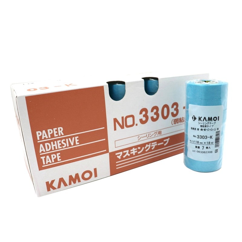カモ井加工紙 9035011 マスキングテープNo.3303K 18mm×18m #173077 1個（ご注文単位1個）【直送品】