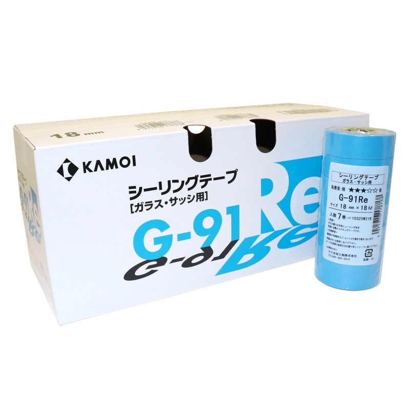 カモ井加工紙 9035040 ガラスサッシパネル用マスキング 18mm×18m #178775 1個（ご注文単位1個）【直送品】