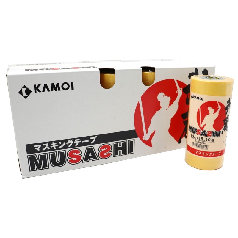 カモ井加工紙 9034937 車両塗装用マスキングテープ 武蔵 12mm×18m #165966 1個（ご注文単位1個）【直送品】