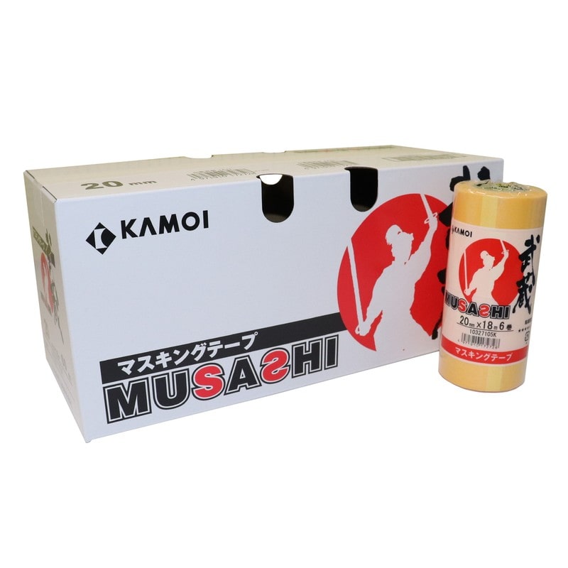 カモ井加工紙 9034940 車両塗装用マスキングテープ 武蔵 20mm×18m #172735 1個（ご注文単位1個）【直送品】