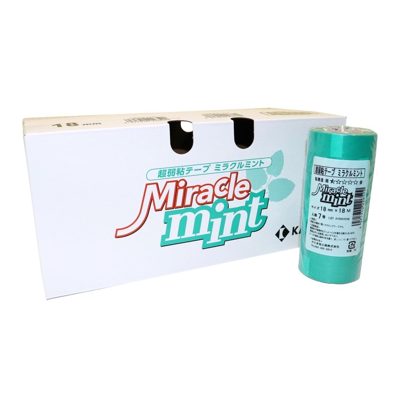 カモ井加工紙 9035072 超弱粘着テープ ミラクルミント 18mm×18m #226605 1個(ご注文単位1個)【直送品】