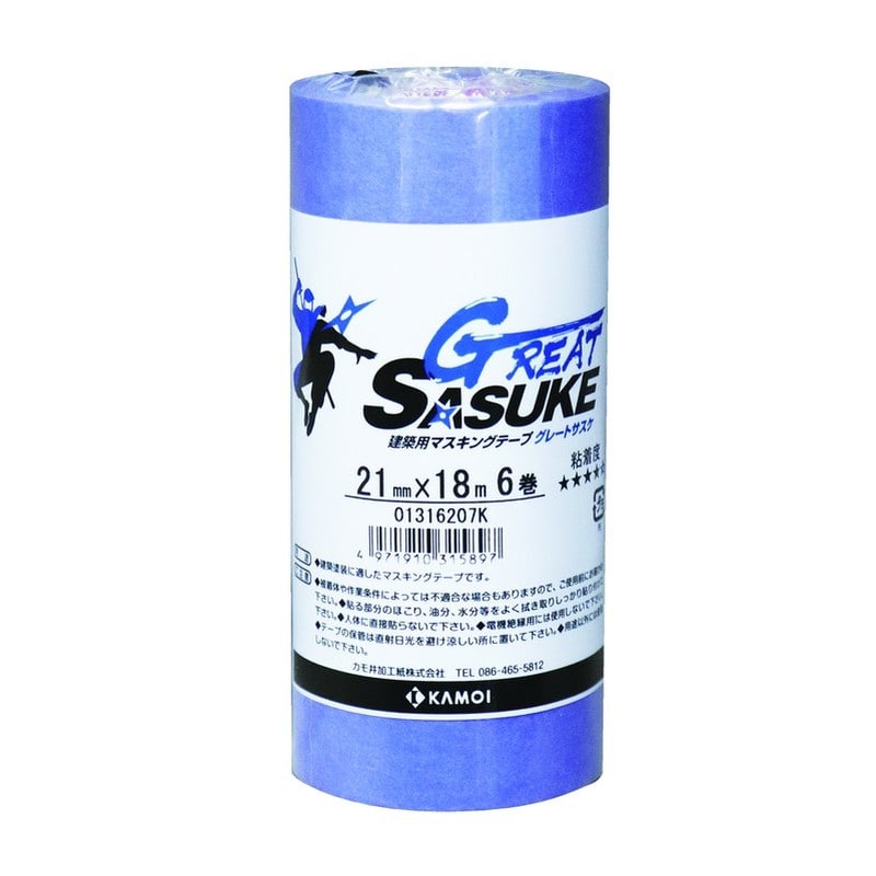 カモ井加工紙 9033863 建築用マスキングテープGRトサスケ21mm×18m 1個(ご注文単位1個)【直送品】